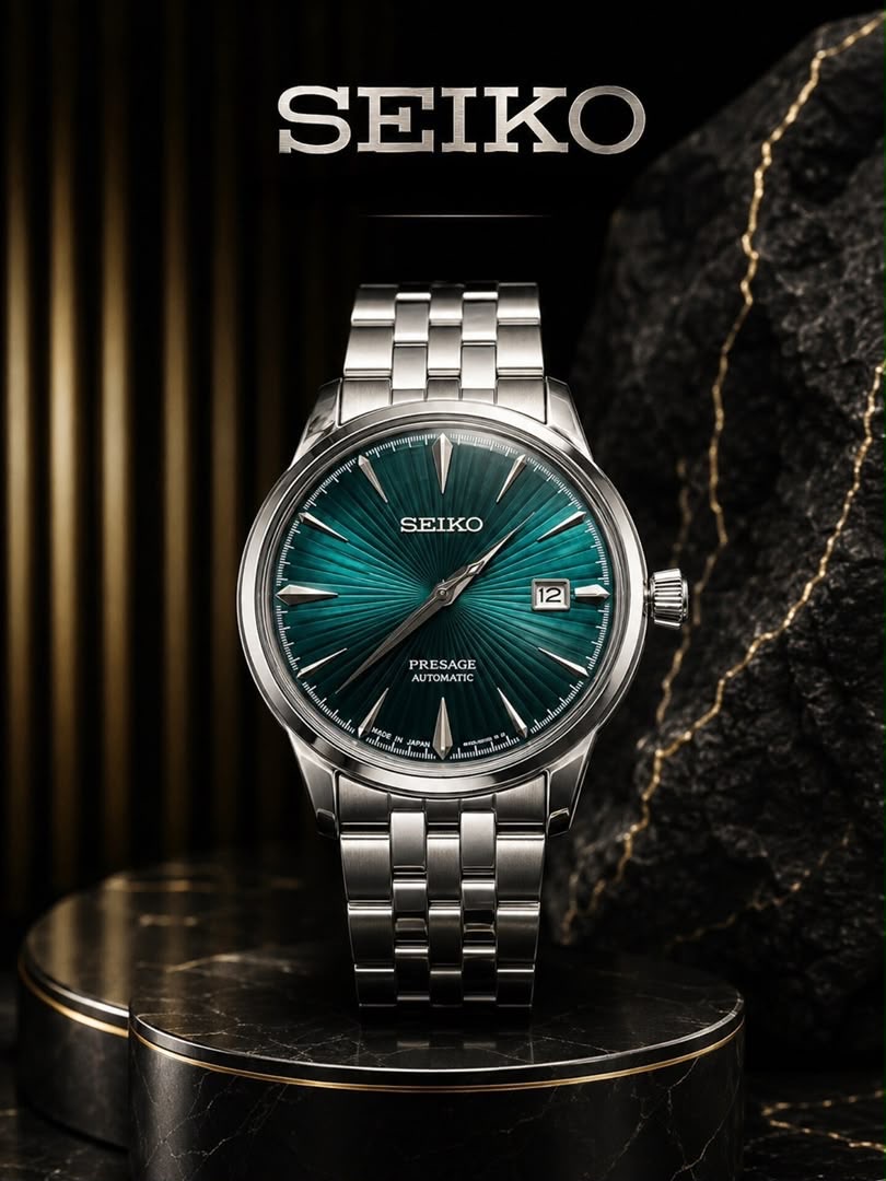 ساعت مچی مردانه اتوماتیک سیکو پرساژ کوکتل تایم سبز SEIKO Presage 4R35-01T0