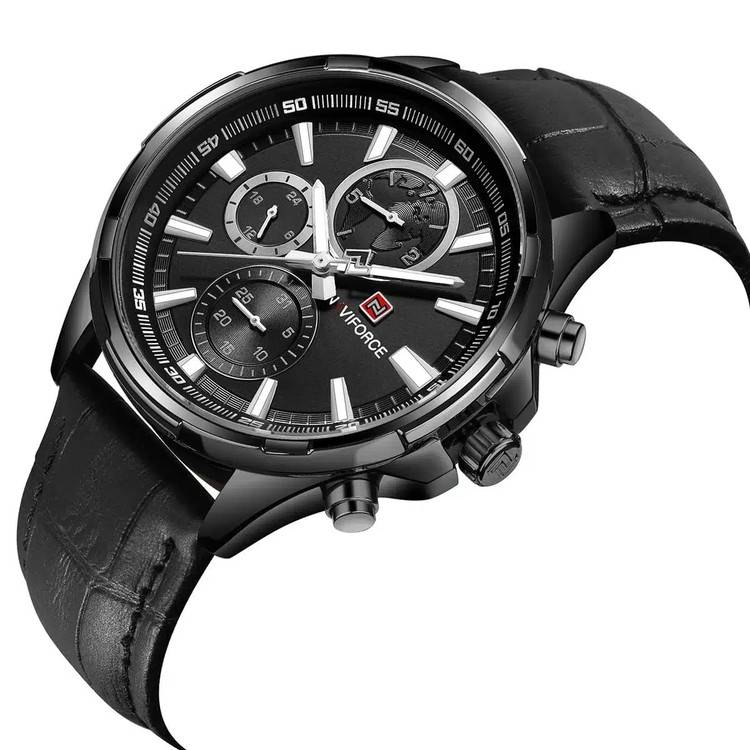 ساعت مچی مردانه ناوی فورس دو بند فول مشکی اورجینال (Naviforce NF9089)
